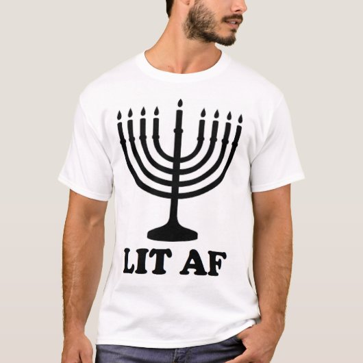 Funny menorah Hanukkah chanukah beleuchtet af Urla T-Shirt (Vorderseite)