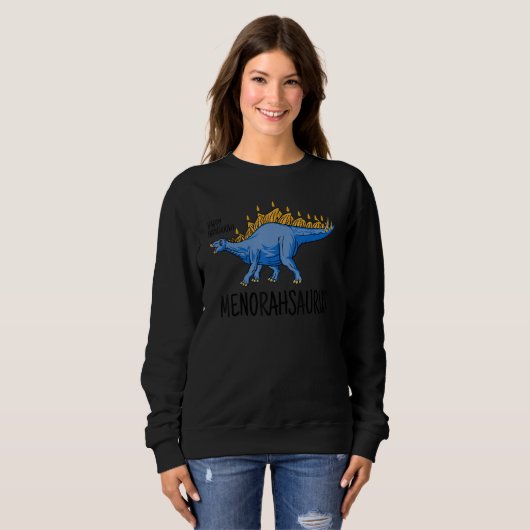 Funny Menorah Saurus Rex Hanukkah Dinosaur T Rex B Sweatshirt (Vorne ganz)