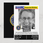 Funny Mens Birthday Humore Police Mugshot Joke Einladung (Vorne/Hinten)