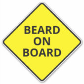 Funny Men's Caution Bard auf Board Snowboard Deck Aufkleber (Vorderseite)