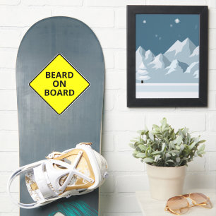Funny Men's Caution Bard auf Board Snowboard Deck Aufkleber