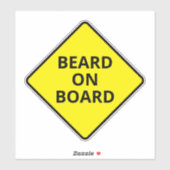 Funny Men's Caution Bart on Board Joke Car Aufkleber (Blatt)