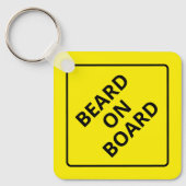 Funny Men's Caution Bart on Board Vater Joke Gift Schlüsselanhänger (Vorderseite)