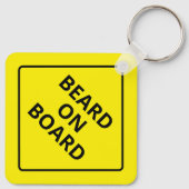 Funny Men's Caution Bart on Board Vater Joke Gift Schlüsselanhänger (Rückseite)