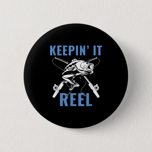 Funny Mens Fishing Graphic Fishing Sprichwort Fish Button (Vorderseite)