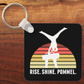 Funny Mens Gymnastik essen Schlaf Pommel Pferd Schlüsselanhänger (Vorderseite)