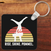 Funny Mens Gymnastik essen Schlaf Pommel Pferd Schlüsselanhänger (Rückseite)