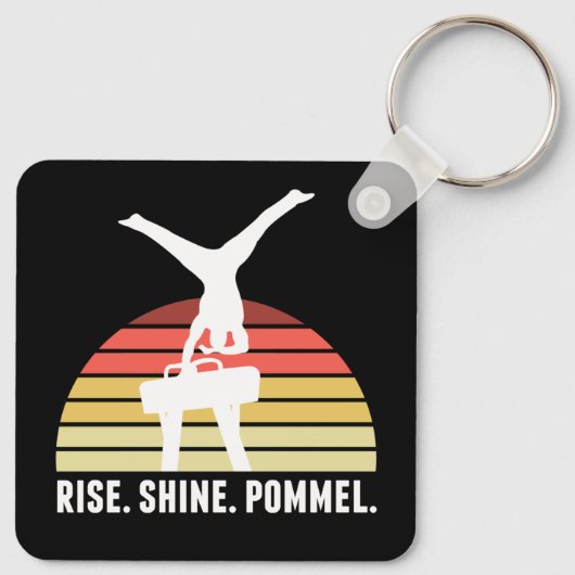 Funny Mens Gymnastik essen Schlaf Pommel Pferd Schlüsselanhänger (Rückseite)