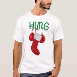 Funny Men's Hung Weihnachts-Strumpf und Balls T-Shirt