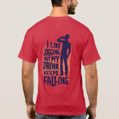 Funny Mens Liebe Bier Joggen Fitness Fett Kleidung T-Shirt (Rückseite)