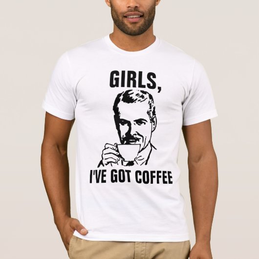 FUNNY MEN'S RETRO KAFFEE T - Shirt (Vorderseite)