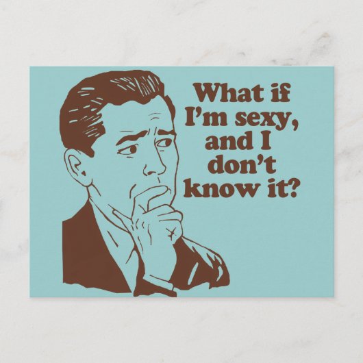 Funny Mens Retro Style Spaß Postkarte (Vorderseite)
