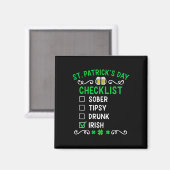 Funny Mens St Patricks Day Betrunken Magnet (Vorderseite/Rückseite)