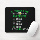 Funny Mens St Patricks Day Betrunken Mousepad (Mit Mouse)