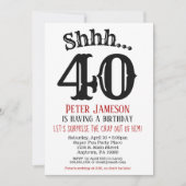 Funny Men's Surprise Party Einladung Schwarz-weiß (Vorderseite)