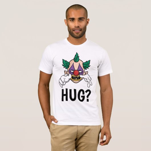 Funny Men's T - Shirt, Beängstigend Clown Hug T-Shirt (Vorne ganz)