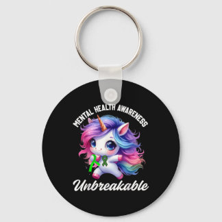 Funny Mental Health Awareness Unbreakable Unicorn Schlüsselanhänger