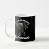 Funny Mental Health Awareness Unzerbrechlich Elefa Kaffeetasse (Links)