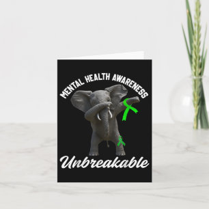 Funny Mental Health Awareness Unzerbrechlich Elefa Karte