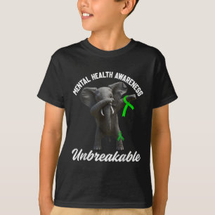 Funny Mental Health Awareness Unzerbrechlich Elefa T-Shirt