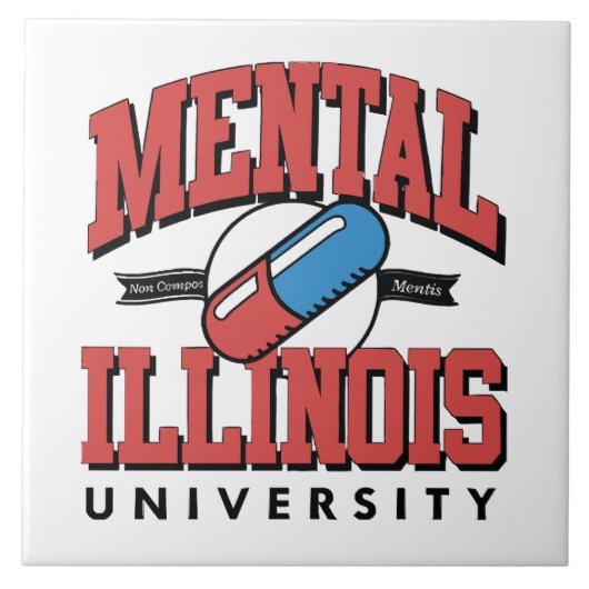 Funny Mental Health Fliese (Vorderseite)