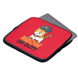 Funny Meow auf Duty-Laptop-Ärmel Laptopschutzhülle