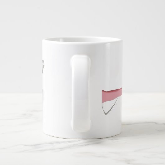 Funny “Meow” Cat with Glasses Design Jumbo-Tasse (Rückseite)