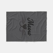 Funny Meow Kitty Cat Mustache And Whisker Fleecedecke (Vorderseite (Horizontal))