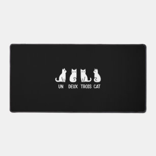 Funny Meow Kitty Un Deux Trois Cat Funny Black Cat Schreibtischunterlage