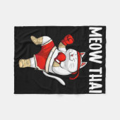 Funny Meow Thai Design Männer Frauen Muay Thai Box Fleecedecke (Vorderseite (Horizontal))