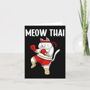 Funny Meow Thai Design Männer Frauen Muay Thai Box Karte