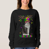 Funny Meowdi Gras Scottish Fold Cat Mardi Gras Car Sweatshirt (Vorderseite)