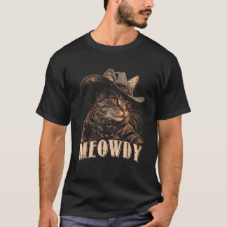 Funny Meowdy Cat Süße Tier Adorable Cowboy Cats T-Shirt