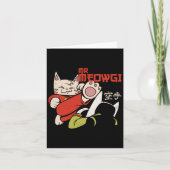 Funny Meowgi Karate Cat Meow Design Männer Frauen Karte (Vorderseite)