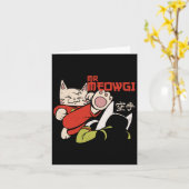 Funny Meowgi Karate Cat Meow Design Männer Frauen Karte (Gelbe Blume)