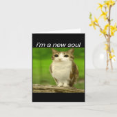 Funny Meowl Cat Owl Brainrot Cursed Internet Silly Karte (Gelbe Blume)