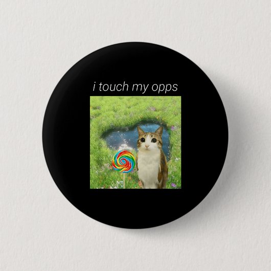 Funny Meowl Meme, Cat Owl Meme Brainrot Gen Alpha  Button (Vorderseite)