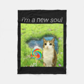 Funny Meowl Meme, Cat Owl Meme Brainrot Gen Alpha  Fleecedecke (Vorderseite)