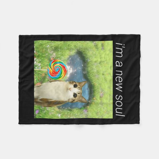 Funny Meowl Meme, Cat Owl Meme Brainrot Gen Alpha Fleecedecke (Vorderseite (Horizontal))