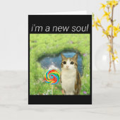 Funny Meowl Meme, Cat Owl Meme Brainrot Gen Alpha Karte (Gelbe Blume)