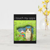 Funny Meowl Meme, Cat Owl Meme Brainrot Gen Alpha Karte (Gelbe Blume)