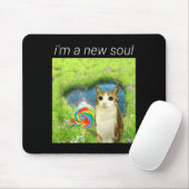 Funny Meowl Meme, Cat Owl Meme Brainrot Gen Alpha Mousepad (Mit Mouse)
