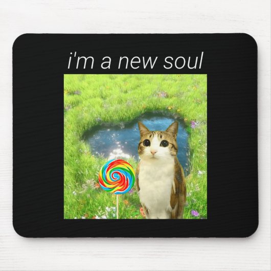 Funny Meowl Meme, Cat Owl Meme Brainrot Gen Alpha Mousepad (Vorne)
