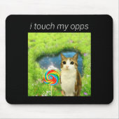 Funny Meowl Meme, Cat Owl Meme Brainrot Gen Alpha Mousepad (Vorne)