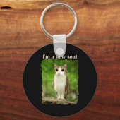 Funny Meowl Meme, Cat Owl Meme Brainrot Gen Alpha Schlüsselanhänger (Vorderseite)