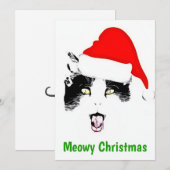 Funny Meowmas Cat Feiertagskarte (Vorne/Hinten)