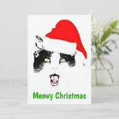 Funny Meowmas Cat Feiertagskarte (Stehend Vorderseite)