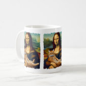 Funny Meowna Lisa Portrait Cat Lovers & Pet Eigent Kaffeetasse (Vorderseite Links)