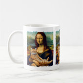Funny Meowna Lisa Portrait Cat Lovers & Pet Eigent Kaffeetasse (Links)