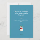 Funny Meowy Cat Niedliche Weihnachtskarte Feiertagskarte (Rückseite)